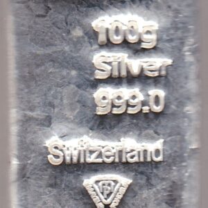 100 Gram Silver Bar Metalor. This bar comes with the original certificate as issued by Metalor. All of our silver bars have been pre-owned and are in stock.