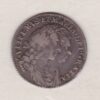 1693 silver sixpence coin featuring the conjoined busts of William III and Mary II on the Obverse. Crowned shields around Nassau lion on the Reverse.