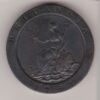 1797 Copper Cartwheel Twopence coin featuring King George III on the obverse. A seated Britannia holding a trident on the reverse.