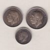 1918 Silver Maundy Three Coin Part Set featuring King George V on the Obverse. There are three coins in this set, the set is missing the penny.