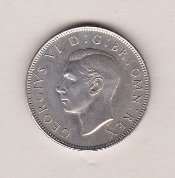 1951 Cupro Nickel Proof Florin featuring King George VI on the Obverse. A crowned Tudor rose with denomination and date on the Reverse.