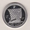 1988 Platinum One Ounce Isle Of Man Noble Coin. The coin features the portrait of Queen Elizabeth II on the obverse and a Viking boat on the reverse.