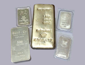 Silver bullion bars including one ounce bars, fractional larger and smaller sized bars perfect for investment.