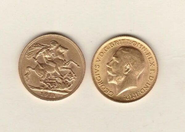 George V Gold Sovereign. This is a bullion best price coin featuring the portrait of George V and George & dragon reverse.