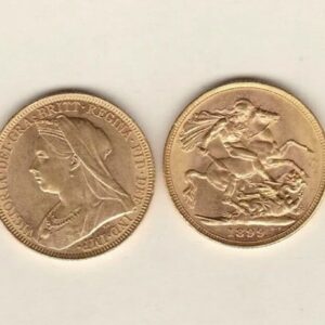 Victoria old Head Gold Sovereign. This is a bullion best price coin featuring the old head portrait of Queen Victoria and George & dragon reverse.