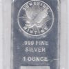 One Ounce Silver Bar Sunshine Minting. All of our silver bars have been pre-owned and are in stock. This bar contains one ounce of 999 fine Silver.