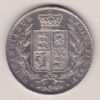 1840 Silver Halfcrown coin with young head Queen Victoria on the Obverse. Crowned square shield with laurel branches on the Reverse.