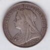 1895 LIX Silver Crown Coin featuring Queen Victoria old head or vailed head on the Obverse and the St George & dragon design on the reverse.