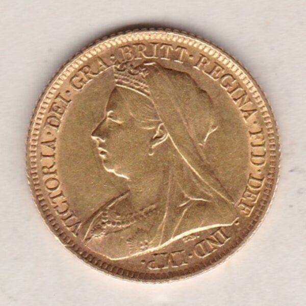 1900 S - Sydney Mint Gold Half Sovereign Coin featuring Queen Victoria Old Head on the Obverse and George & the Dragon on the Reverse.