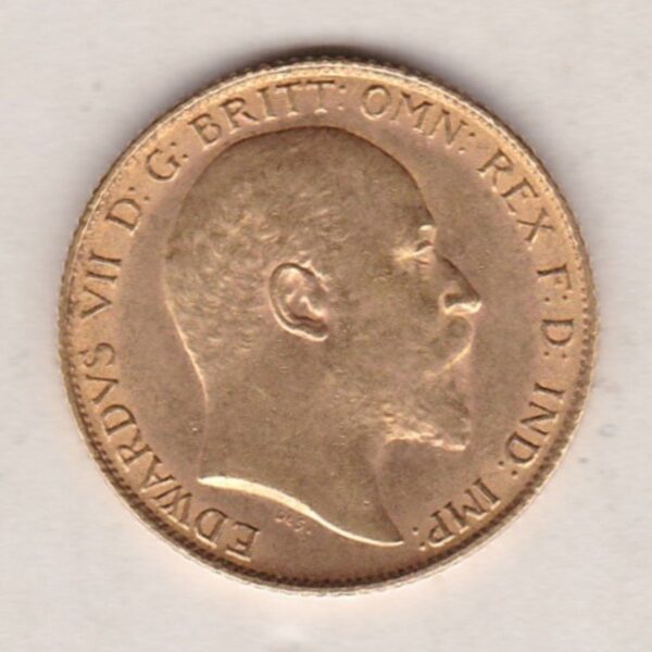 1905 Gold Half Sovereign Coin.