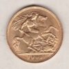 1908 Gold Half Sovereign Coin featuring King Edward VII on the Obverse and George & the Dragon on the Reverse in a plastic coin envelope.