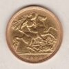 1908 M Gold Half Sovereign Coin featuring King Edward VII on the Obverse and George & the Dragon on the Reverse in a plastic coin envelope.