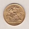 1914 Gold Half Sovereign coin featuring the portrait of King George V on the Obverse. St George and the dragon on the Reverse.