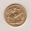 1915 M Gold Sovereign Coin. The coin features King George V on the Obverse. St George and the dragon on the reverse. The M Melbourne, Australia Mintmark.