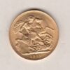 1917 P Gold Sovereign Coin. The coin features King George V on the Obverse. St George and the dragon on the reverse. The P - Perth, Australia mintmark.