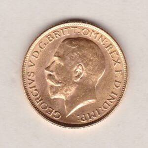 1918 I Gold Sovereign Coin. The coin features King George V on the Obverse. St George and the dragon on the reverse. The I Bombay, India Mintmark.