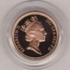 1992 gold proof sovereign coin featuring queen Elizabeth II on the Obverse & St George and the Dragon Reverse. This coin comes as issued by the royal mint.