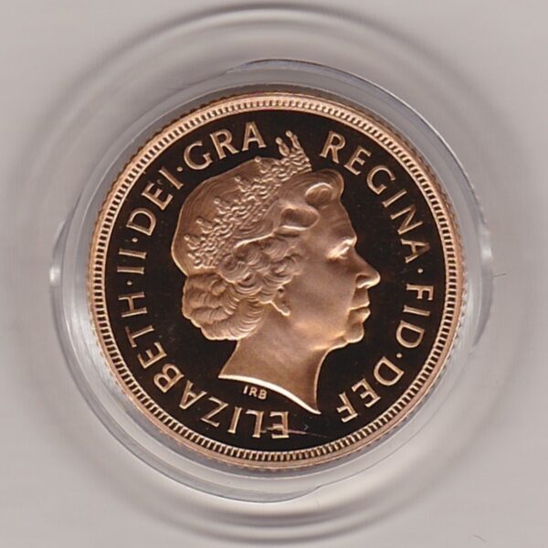 1999 gold proof sovereign coin featuring queen Elizabeth II on the Obverse & St George and the Dragon Reverse. This coin comes as issued by the royal mint.