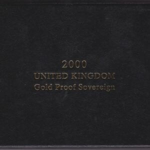 2000 gold proof sovereign coin featuring queen Elizabeth II on the Obverse & St George and the Dragon Reverse. This coin comes as issued by the royal mint.