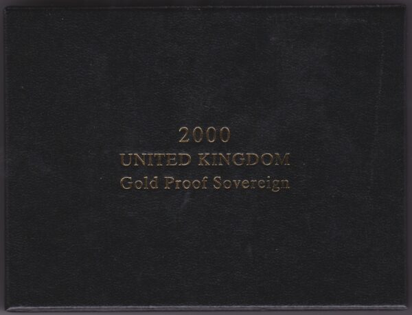 2000 gold proof sovereign coin featuring queen Elizabeth II on the Obverse & St George and the Dragon Reverse. This coin comes as issued by the royal mint.