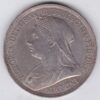 1897 LXI silver crown Silver Crown Coin featuring Queen Victoria old head or vailed head on the Obverse and the St George & dragon design on the reverse.