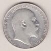 1904 Silver Halfcrown coin featuring king Edward VII on the Obverse. The Reverse features a crowned quartered shield of arms.