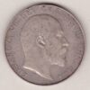 1906 Silver Halfcrown coin featuring king Edward VII on the Obverse. The Reverse features a crowned quartered shield of arms.