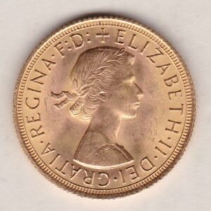 1964 Gold Sovereign Coin featuring the first portrait of Queen Elizabeth II on the Obverse. St George and the Dragon on the Reverse.