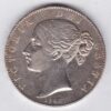 1845 cinquefoil Silver Crown Coin featuring Queen Victoria Young head on the Obverse and the Shield design on the reverse.