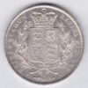 1845 cinquefoil Silver Crown Coin featuring Queen Victoria Young head on the Obverse and the Shield design on the reverse.