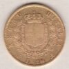 1863 T BN Italy Gold Twenty Lire coin featuring King Vittorio Emanuele II on the obverse. The crowned Savoy shield of arms on the reverse.