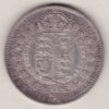 1889 Silver Halfcrown coin featuring the Jubilee head of Queen Victoria on the Obverse. The shield of royal arms completes the Reverse design.