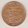 1891 Gold Half Sovereign Coin featuring Queen Victoria Jubilee Head on the Obverse and the shield design on the Reverse. Very Fine condition.