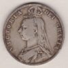 1891 Silver Halfcrown coin featuring the Jubilee head of Queen Victoria on the Obverse. The shield of royal arms completes the Reverse design.