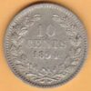 1894 Netherlands Silver Ten Cents coin