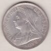 1900 Silver Halfcrown coin featuring the old head of Queen Victoria on the Obverse. The shield of royal arms completes the Reverse design.