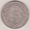 1909 Silver Halfcrown coin featuring king Edward VII on the Obverse. The Reverse features a crowned quartered shield of arms.