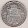 1912 Silver Halfcrown coin featuring king George V on the Obverse. The Reverse features a crowned quartered shield of arms.