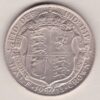 1913 Silver Halfcrown coin featuring king George V on the Obverse. The Reverse features a crowned quartered shield of arms.