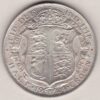 1924 Silver Halfcrown coin featuring the King George V on the Obverse. The crowned quartered shield of arms within Garter band on the Reverse.