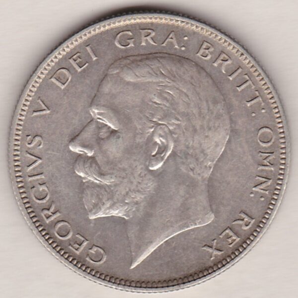 1933 Silver Halfcrown coin featuring the King George V on the Obverse. The Quartered shield of arms flanked by crowned royal cyphers complete the Reverse.