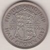 1937 Silver Halfcrown coin featuring the King George VI on the Obverse. The Quartered shield of arms flanked by crowned royal cyphers complete the Reverse.