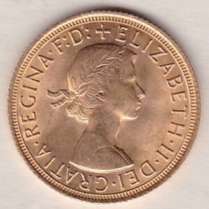 1964 Gold Sovereign Coin featuring the first portrait of Queen Elizabeth II on the Obverse. St George and the Dragon on the Reverse.