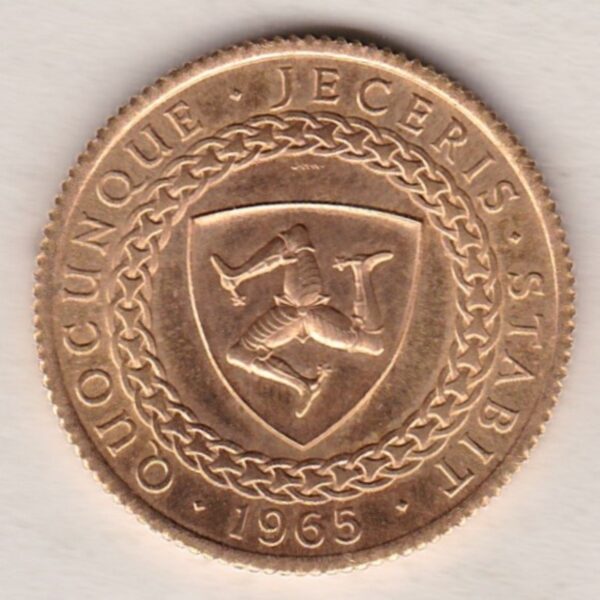 1965 Isle Of Man Gold Sovereign Coin. This full Sovereign coin was struck in 22 carat Gold and weighs approx. 7.98 grams.