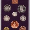 1970 Royal Mint Proof Set. This set contains eight coin. Cased with booklet as issued by the Royal Mint. Coinage of Great Britain and Northern Ireland.