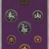 1980 Royal Mint Proof Set. This set contains six coin. The set comes cased as issued by the Royal Mint. Coinage of Great Britain and Northern Ireland.