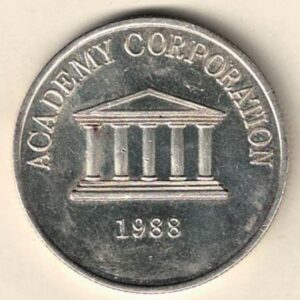 1988 Silver Trade Unit Silver One Troy Ounce Academy Corporation. This Silver round contains One Ounce of .999 fine silver.