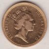 1988 gold sovereign coin featuring queen Elizabeth II on the Obverse. The reverse is completed by the St George & Dragon design.