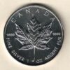 1993 Silver Canada One Ounce Maple. Elizabeth II is on the obverse, The Maple is on the reverse. The coin contains one ounce of 9999 fine silver.