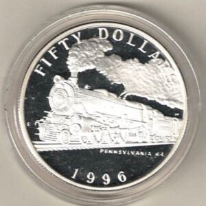 1996 Silver Marshall Islands One Ounce Pennsylvania K4 train. This coin does feature a train. This coin contains one ounce of 999 fine silver.